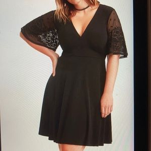 Black dress with lace sleeves